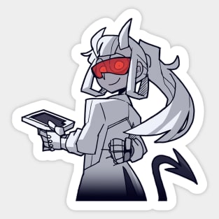 loremaster glaring examtaker (helltaker) Sticker